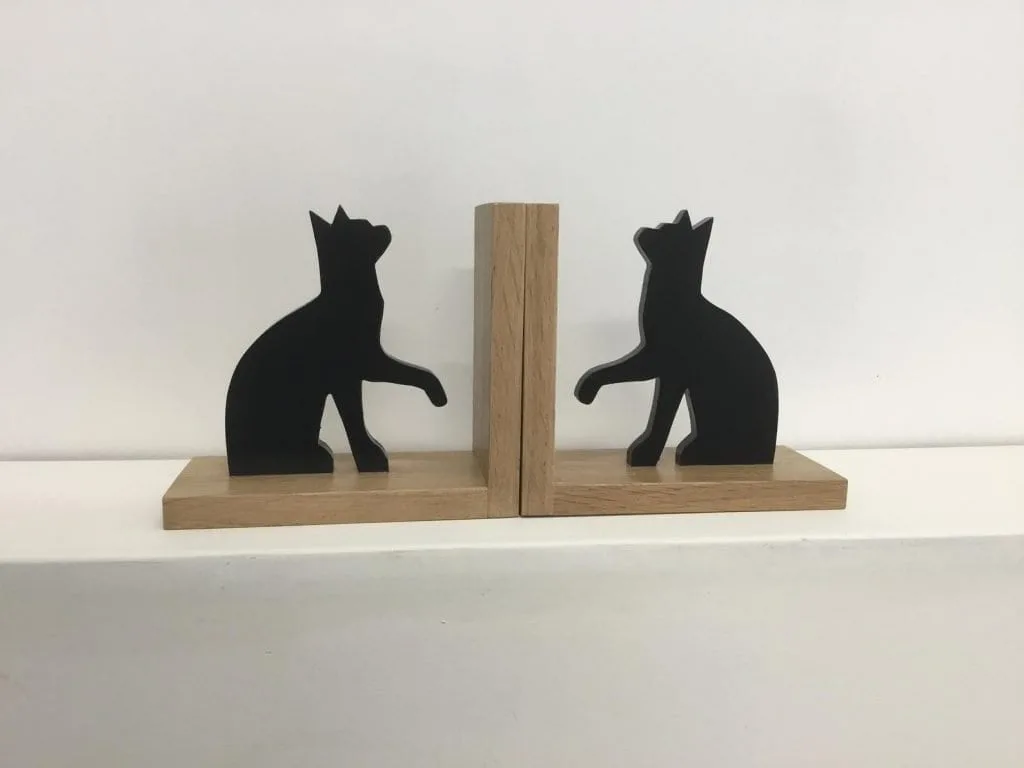 Handmade cat Bookends