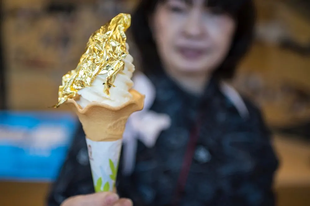 kanazawa gold leaf soft serve ice-cream