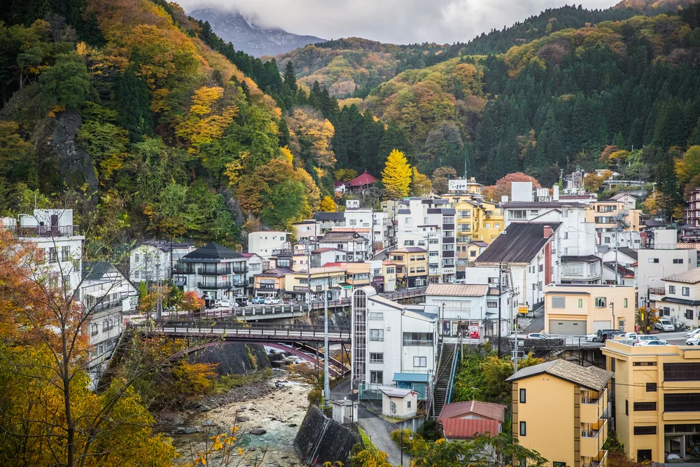 Tsuchiyu Onsen at Fukushima prefecture in autumn