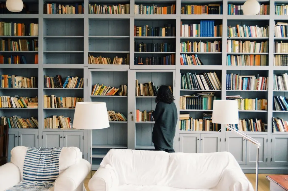 library bookshelves