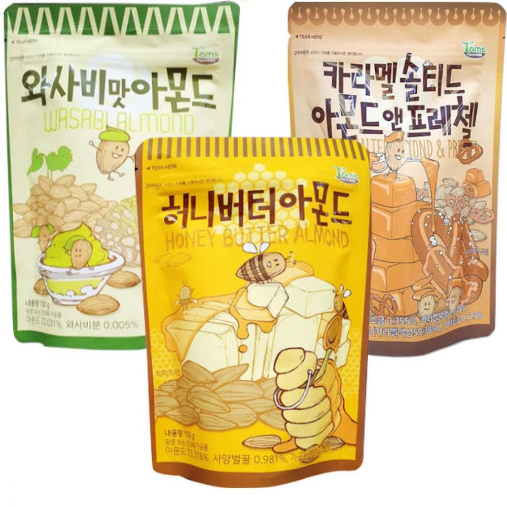korean seasoned almonds snack
